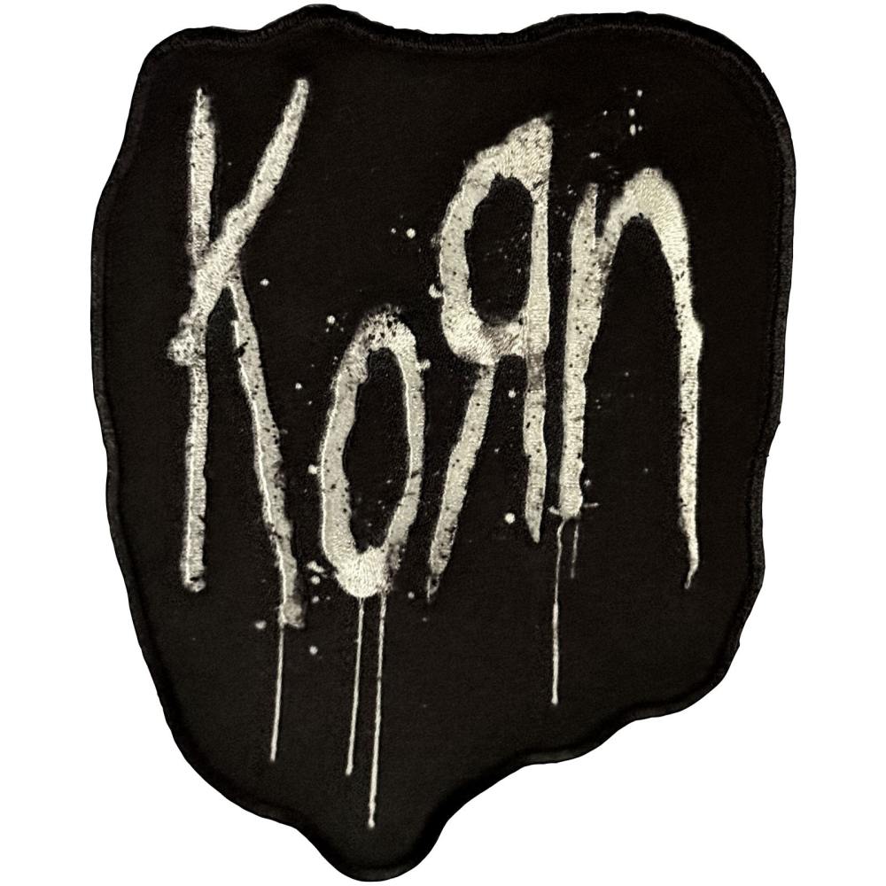 Korn - Splatter Logo Patch - Zwart/Wit
